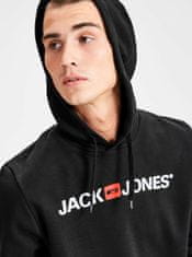 Jack&Jones Černá mikina s potiskem a kapucí Jack & Jones Corp XXL