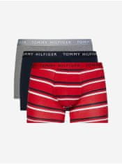 Tommy Hilfiger Sada tří pánských boxerek v šedé, modré a červené barvě Tommy Hilfiger Underwear S