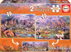 Educa Puzzle Divoká zvířata 2x100 dílků