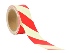 Traiva Výstražná šrafovaná páska - červenobílá fotoluminiscenční - 50 mm x 10 m - Kód: 15779
