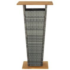 Petromila Barový stůl šedý 60 x 60 x 110 cm polyratan a masivní akácie