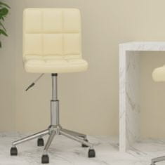 Greatstore Otočná kancelářská židle krémová umělá kůže