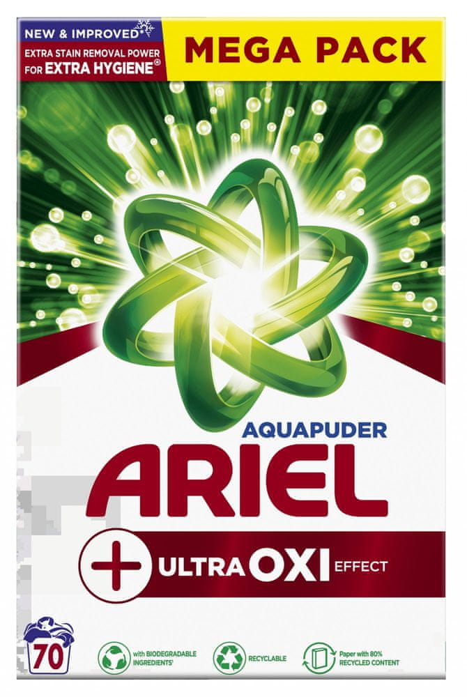 Ariel Prací Prášek 4.55L +Extra Clean Power 70 Praní