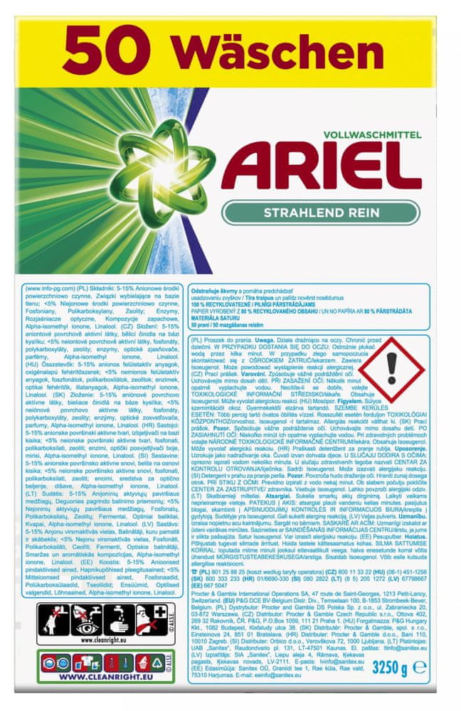 Levně Ariel Prací Prášek 3,25 KG Universal 50 praní