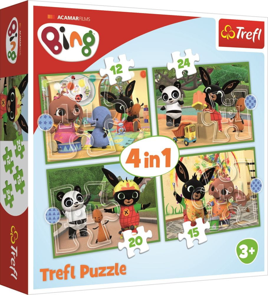 Levně Trefl Puzzle 4v1 Bingův šťastný den