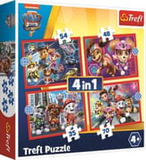 Trefl Puzzle Tlapková patrola ve městě 4v1 (35,48,54,70 dílků)