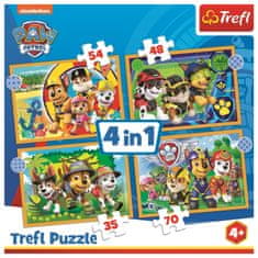 Trefl Puzzle Tlapková patrola: Prázdniny 4v1 (35,48,54,70 dílků)