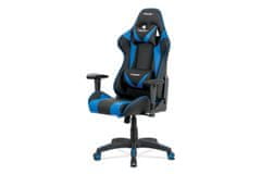 ATAN Kancelářská židle KA-F03 BLUE - modrá/černá koženka
