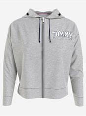 Tommy Hilfiger Světle šedá dámská krátká mikina s kapucí Tommy Hilfiger Underwear XL