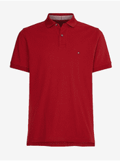 Tommy Hilfiger Červené pánské polo tričko Tommy Hilfiger XL