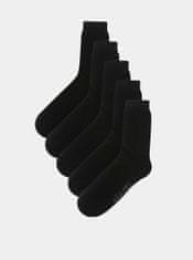 Jack&Jones Sada pěti párů černých pánských ponožek Jack & Jones Jens UNI