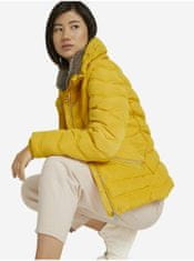 Tom Tailor Žlutá dámská prošívaná zimní bunda s límcem s umělým kožíškem Tom Tailor M