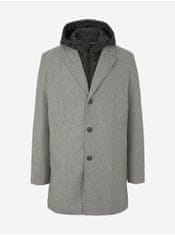 Tom Tailor Světle šedý pánský zimní kabát s všitou vsadkou Tom Tailor Denim XXL