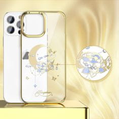 Kingxbar Moon Series pouzdro na iPhone 13 Pro 6.1" flower-gold
