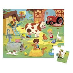 Janod Puzzle Den na farmě v kufříku 24 ks
