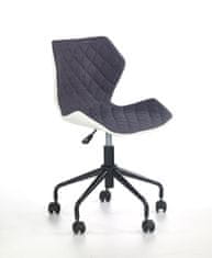 Halmar Dětská židle na kolečkách Matrix - šedá/bílá