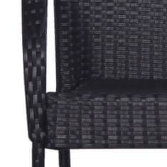 Greatstore Stohovatelné zahradní židle 4 ks polyratan černé
