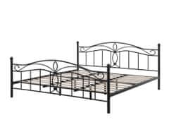 Beliani Černá zdobená kovová postel 180x200 cm ANTLIA