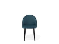 Beliani Sada dvou čalouněných židlí, modrý samet, VISALIA