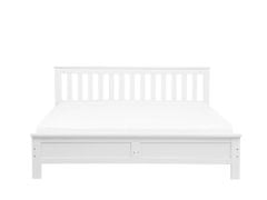 Beliani Bílá dřevěná postel s rámem MAYENNE 180x200 cm
