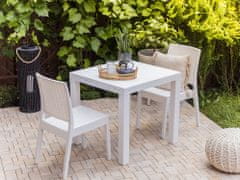 Beliani Sada 2 zahradních židlí v ratanovém vzhledu bílá FOSSANO