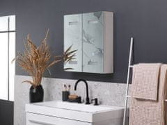Beliani Koupelnová zrcadlová skříňka s LED osvětlením 60 x 60 cm bílo stříbrná TALAPAGA
