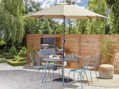Beliani Kovová sada jídelního nábytku na zahradu 4místná světle modrá CALVI