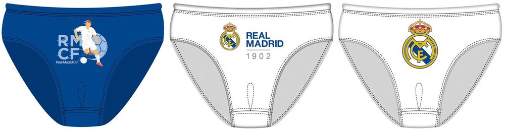 Disney chlapecké 3pack slipy Real Madrid RM14373 bílá 128/134
