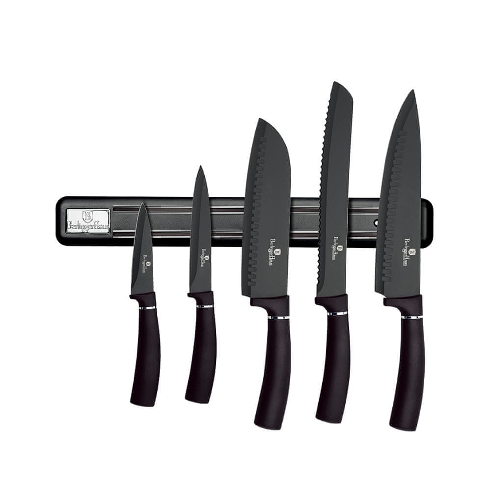 Berlingerhaus Sada nožů s magnetickým držákem 6 ks Carbon PRO Line