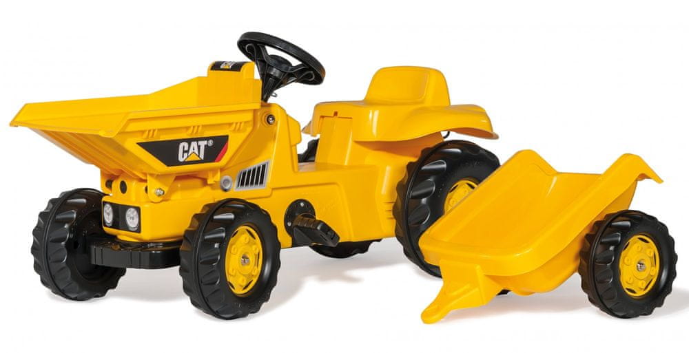 Rolly Toys Šlapací traktor - Dumper Kid CAT s vlečkou