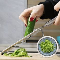 Netscroll Víceúčelový kráječ na zeleninu s ergonomickou protiskluzovou rukojetí a 3 různými čepelemi, MultiSlicer