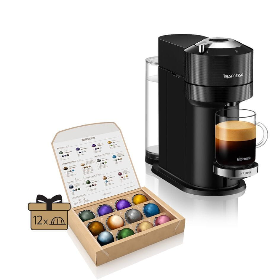 Nespresso kávovar na kapsle Krups XN910810 Vertuo Next Black - zánovní