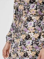Pieces Černo-fialové květované košilové šaty Pieces Dansi XS