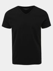Tommy Hilfiger Sada tří pánských černých triček s véčkovým výstřihem Tommy Hilfiger M