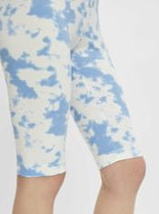 Pieces Bílo-modré vzorované krátké legíny Pieces Tabbi Biker shorts XS