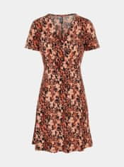 Pieces Černo-oranžové květované šaty Pieces Emanuelle XS