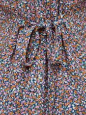Pieces Fialové květované šaty se zavazovaním Pieces Timberly XS