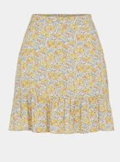 Pieces Žlutá květovaná sukně Pieces Miko XL