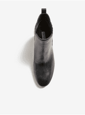 Guess Hnědo-černé dámské kožené kotníkové boty Guess 40