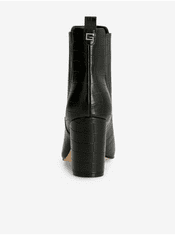 Guess Černé dámské vzorované kotníkové boty na podpatku Guess 37