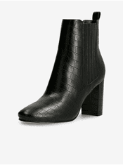 Guess Černé dámské vzorované kotníkové boty na podpatku Guess 39