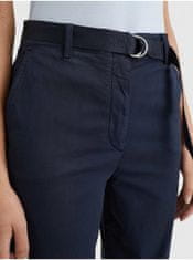 Tommy Hilfiger Tmavě modré dámské zkrácené kalhoty s páskem Tommy Hilfiger 40