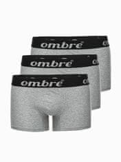 OMBRE Ombre Pánské boxerky U159 - šedá balení tří kusů - XXL