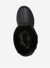 Geox Černé dámské kotníkové kožené zimní boty s umělým kožíškem Geox Dalyla 36