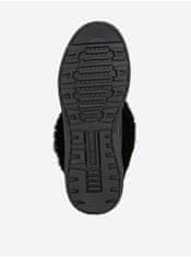 Geox Černé dámské kotníkové kožené zimní boty s umělým kožíškem Geox Dalyla 36