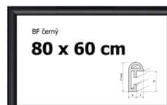 BFHM Plastový rám 80x60cm - černý