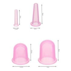 MG Cupping silikonové vakuové baňky na obličej a tělo 5ks, růžové