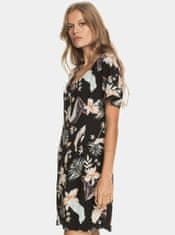 Roxy Černé květované šaty s knoflíky Roxy XS