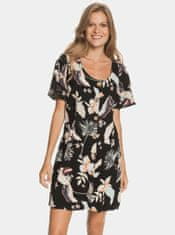 Roxy Černé květované šaty s knoflíky Roxy XS
