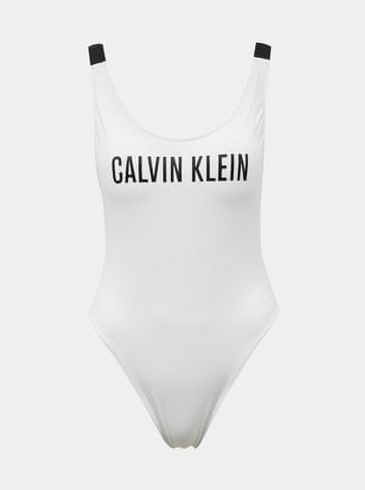 Calvin Klein Bílé jednodílné plavky Scoop Back One Piece-RP Calvin Klein Underwear